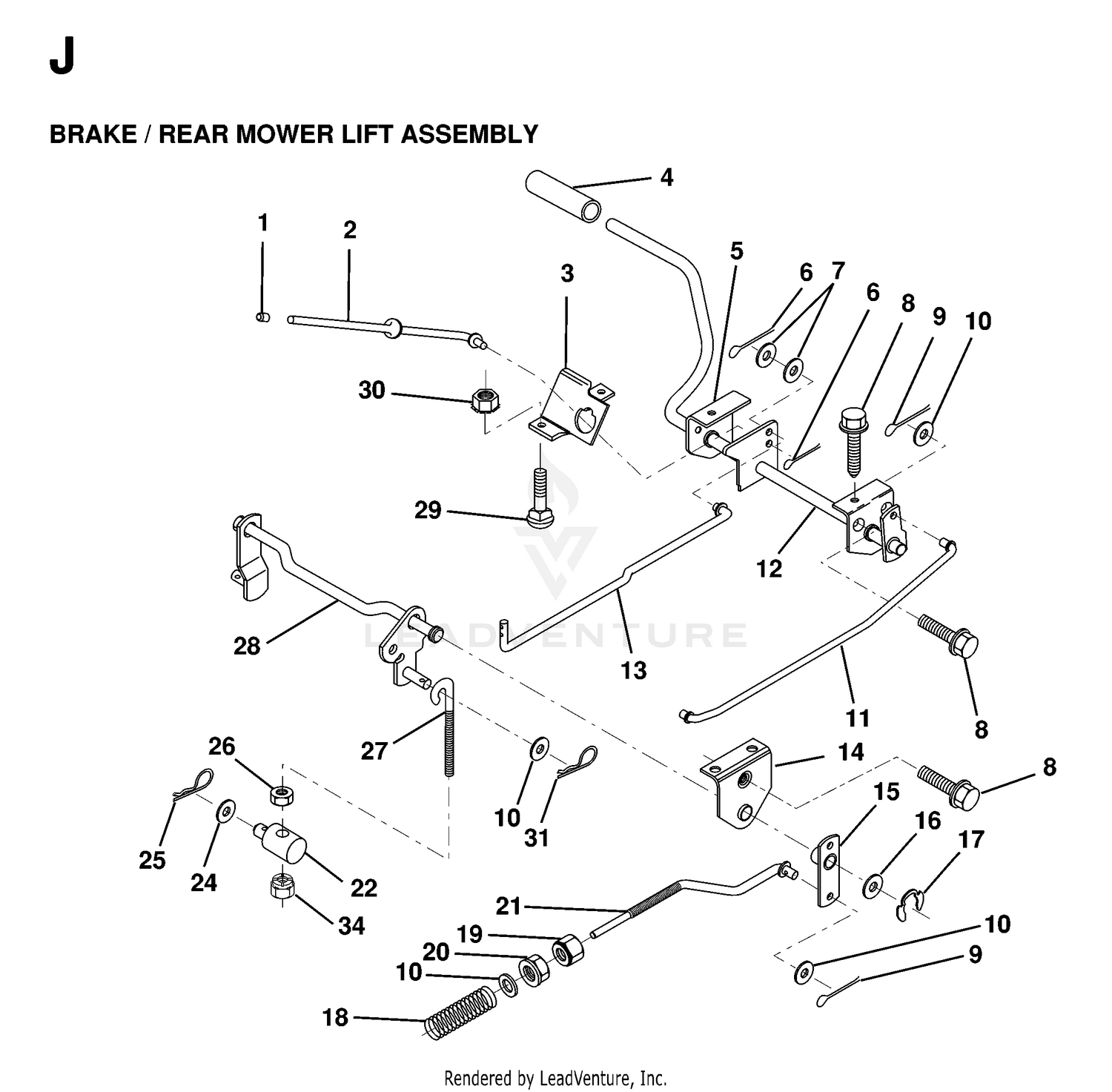 BRAKE / REAR MOWER LIFT