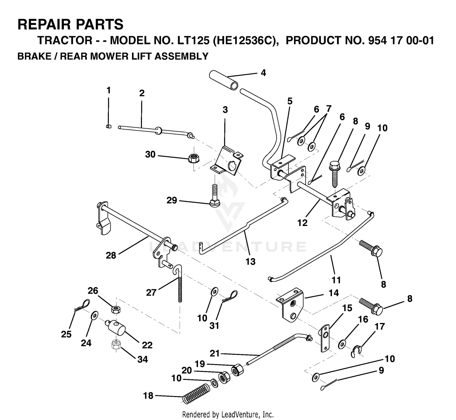 BRAKE / REAR MOWER LIFT