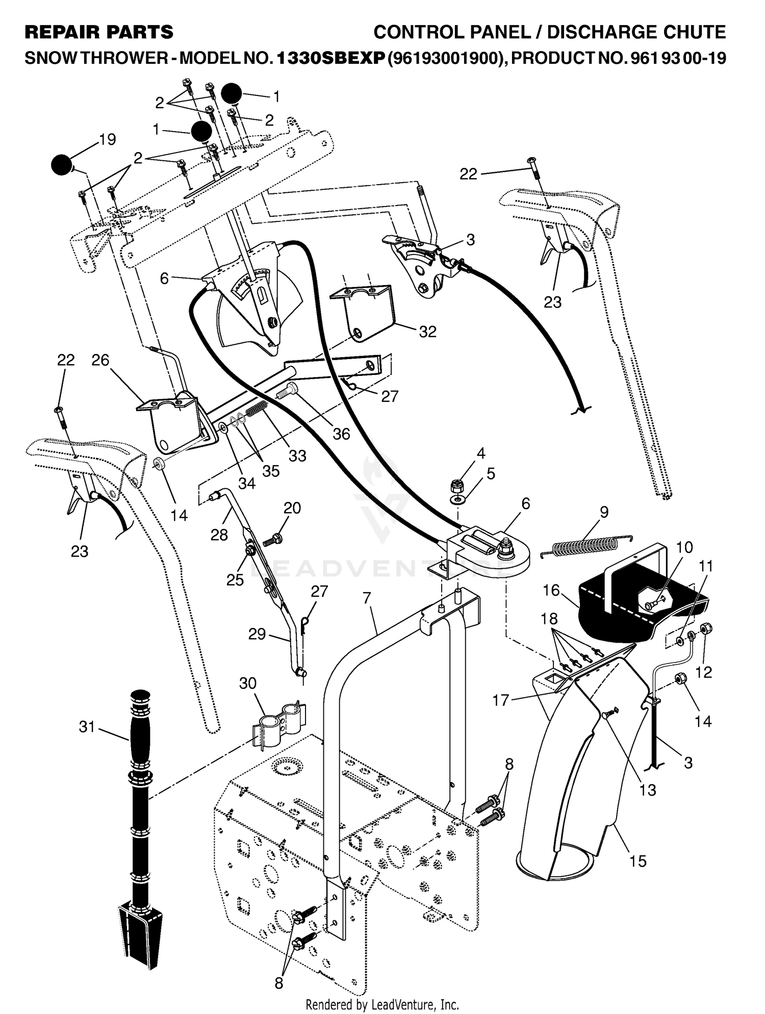 CONTROL PANEL & DISCHARGE CHUTE