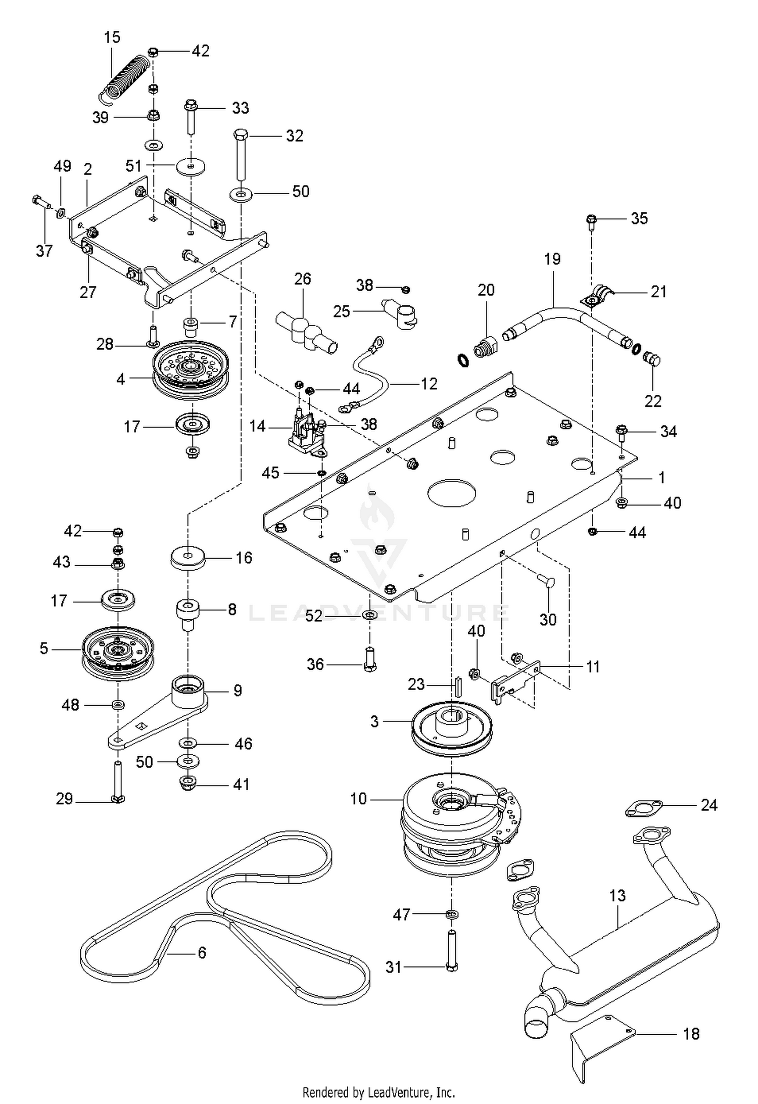 ENGINE MOUNTING, GUARDS & MUFFLER
