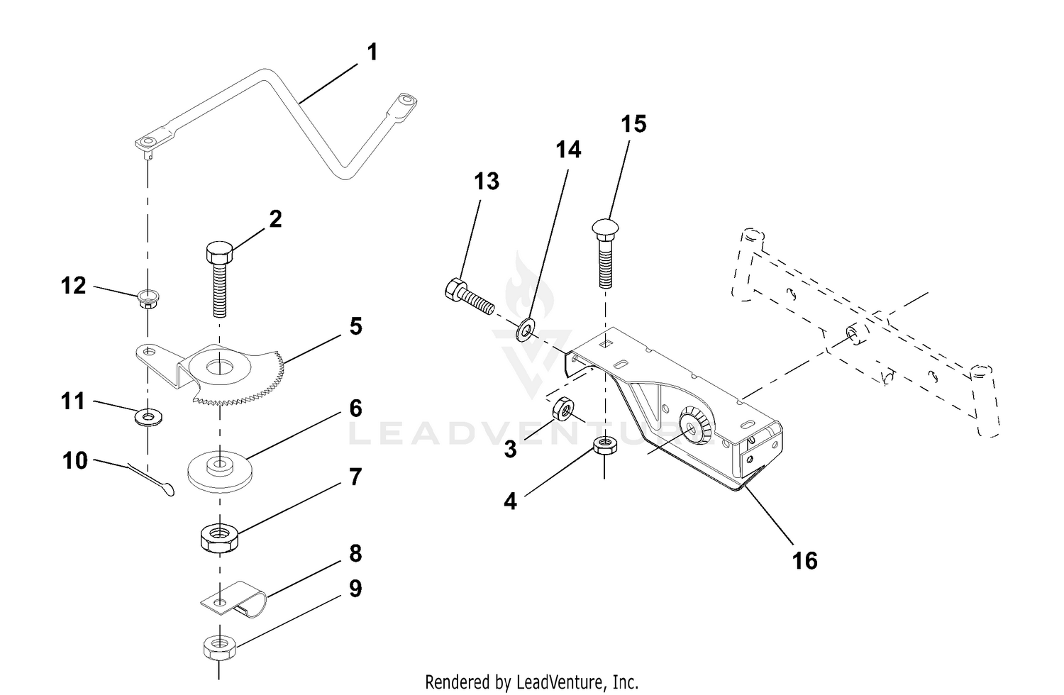 Sector Gear/Axle Support