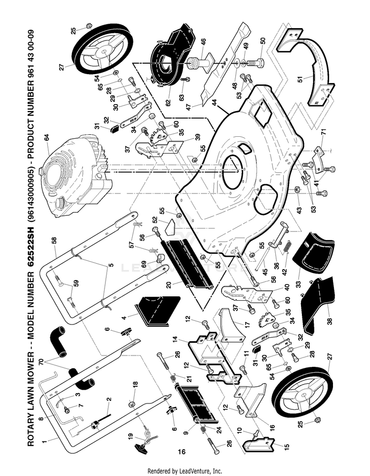 Husqvarna 62522 SH (2007-03) Walk Behind Mower | Partswarehouse