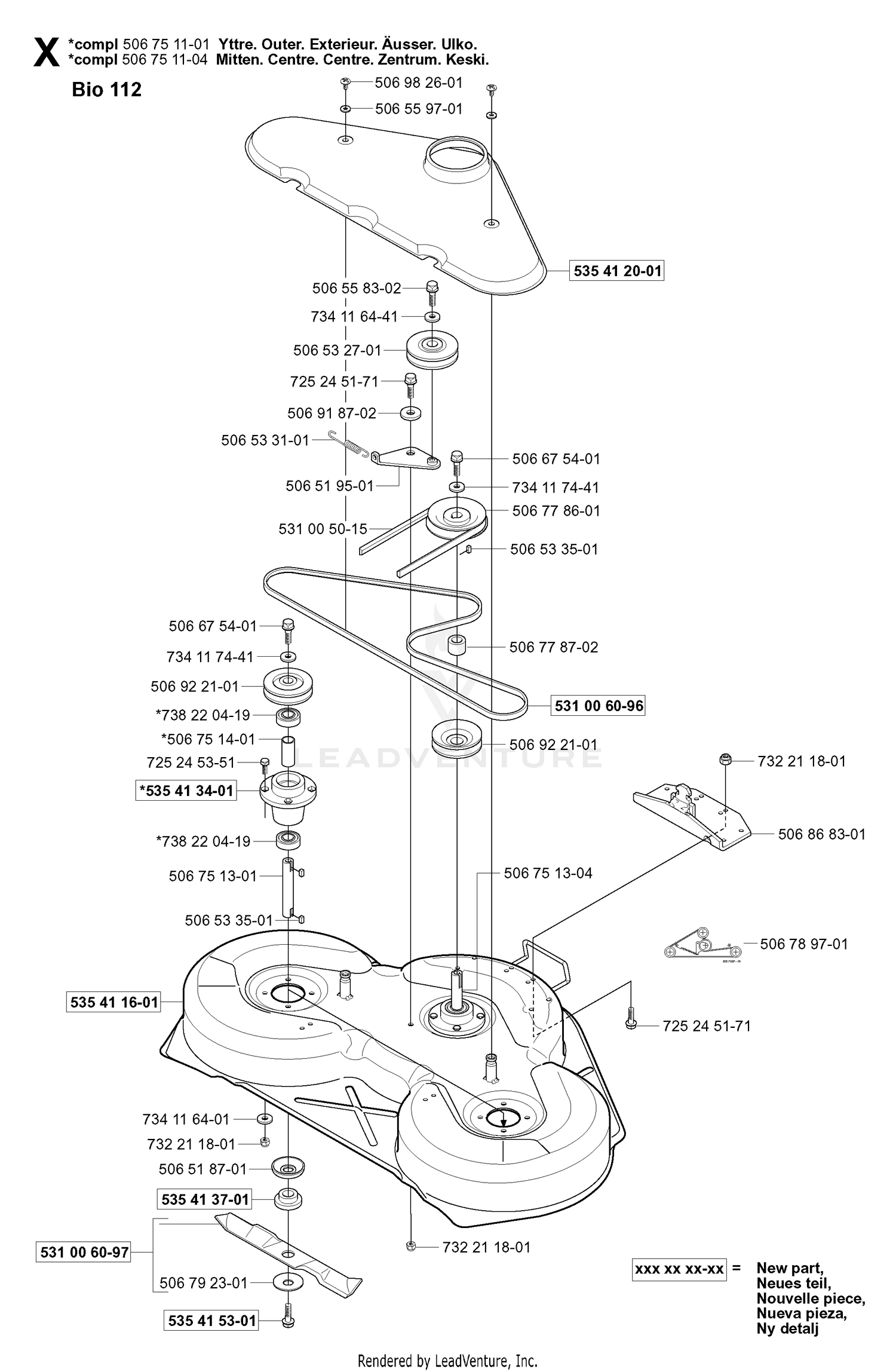44"/112CM CUTTING DECK