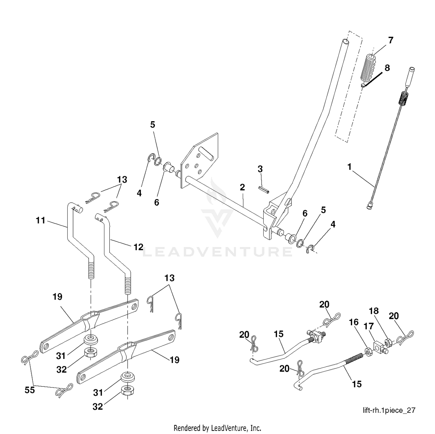 MOWER LIFT LEVER