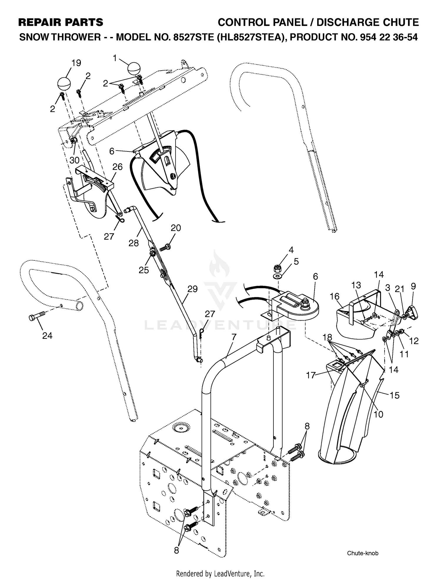 CONTROL PANEL & DISCHARGE CHUTE