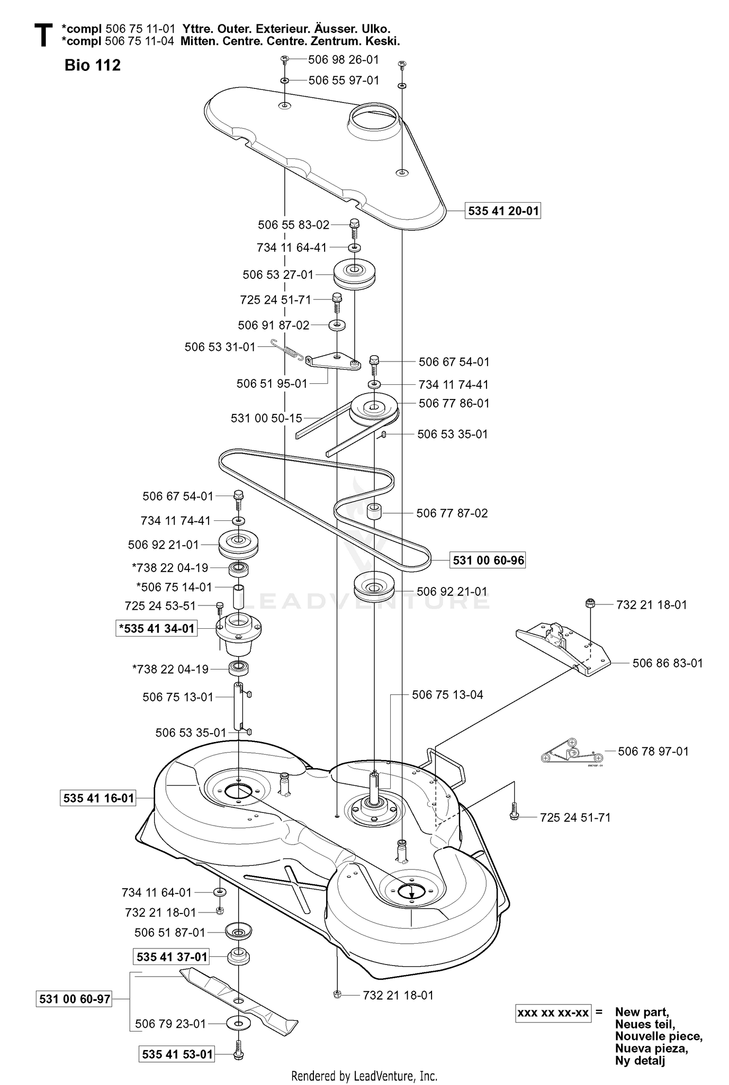 44"/112CM CUTTING DECK