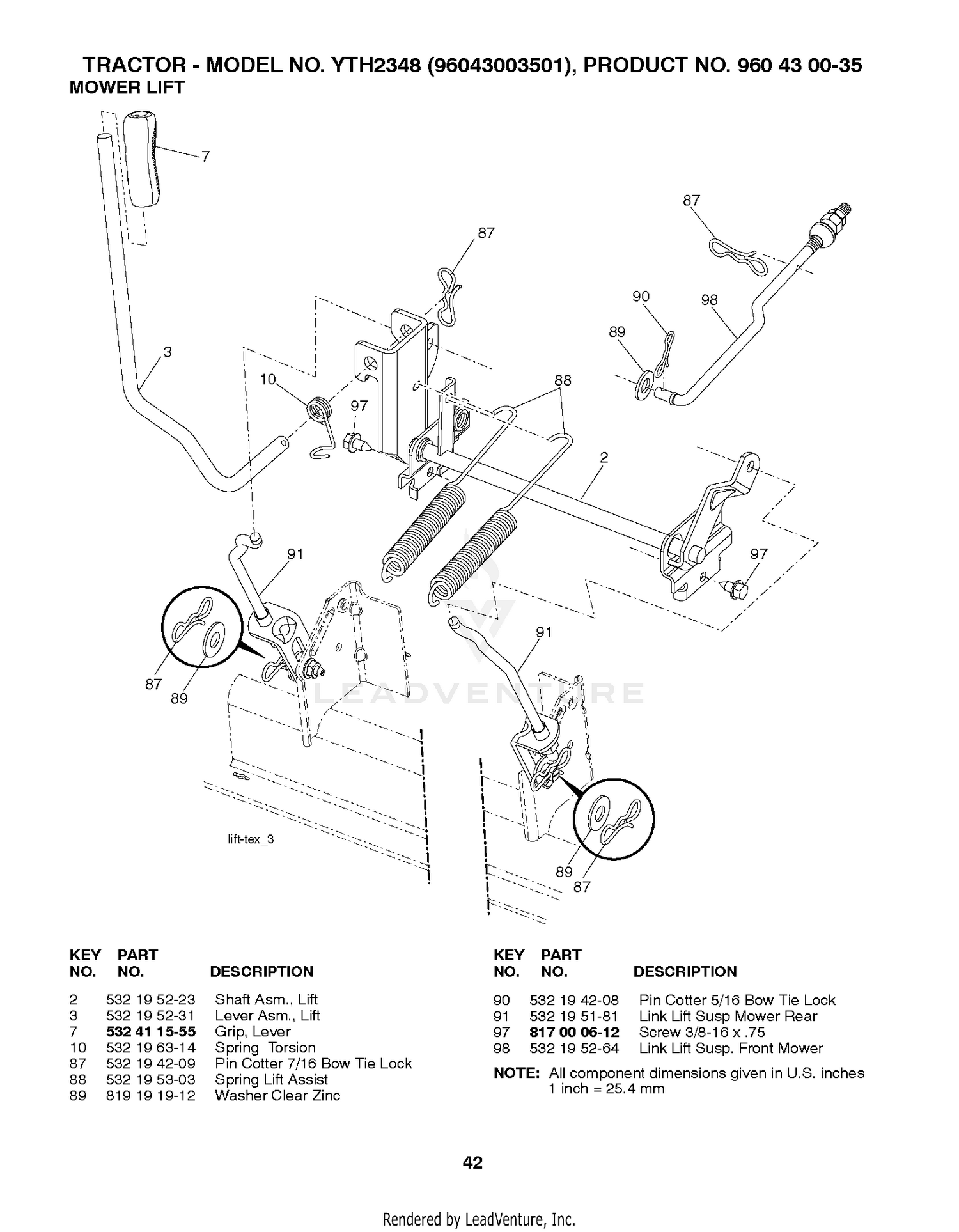 MOWER LIFT / DECK LIFT