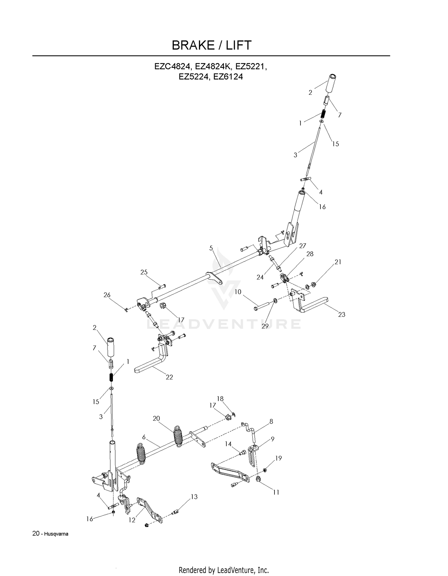 BRAKE / REAR MOWER LIFT