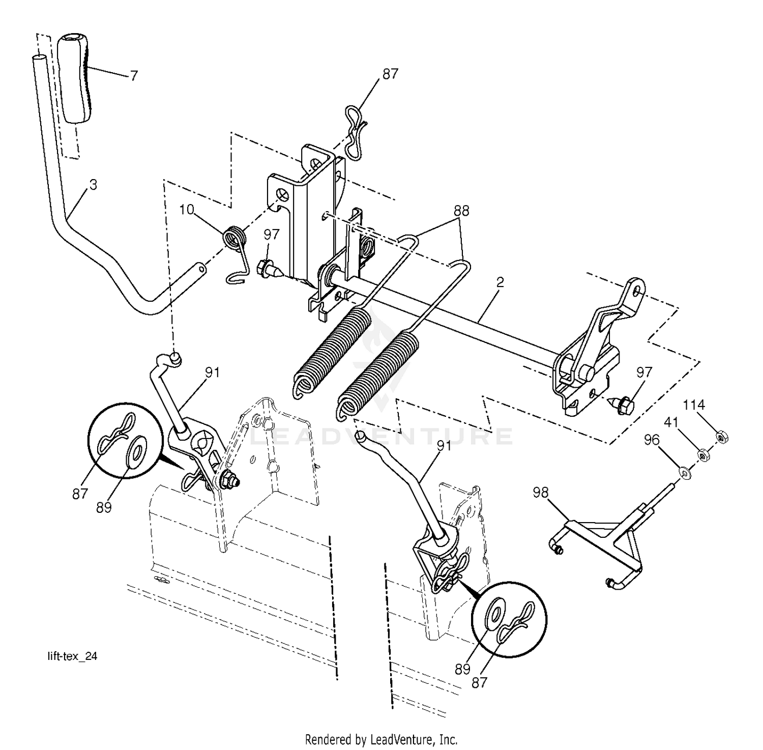 MOWER LIFT LEVER