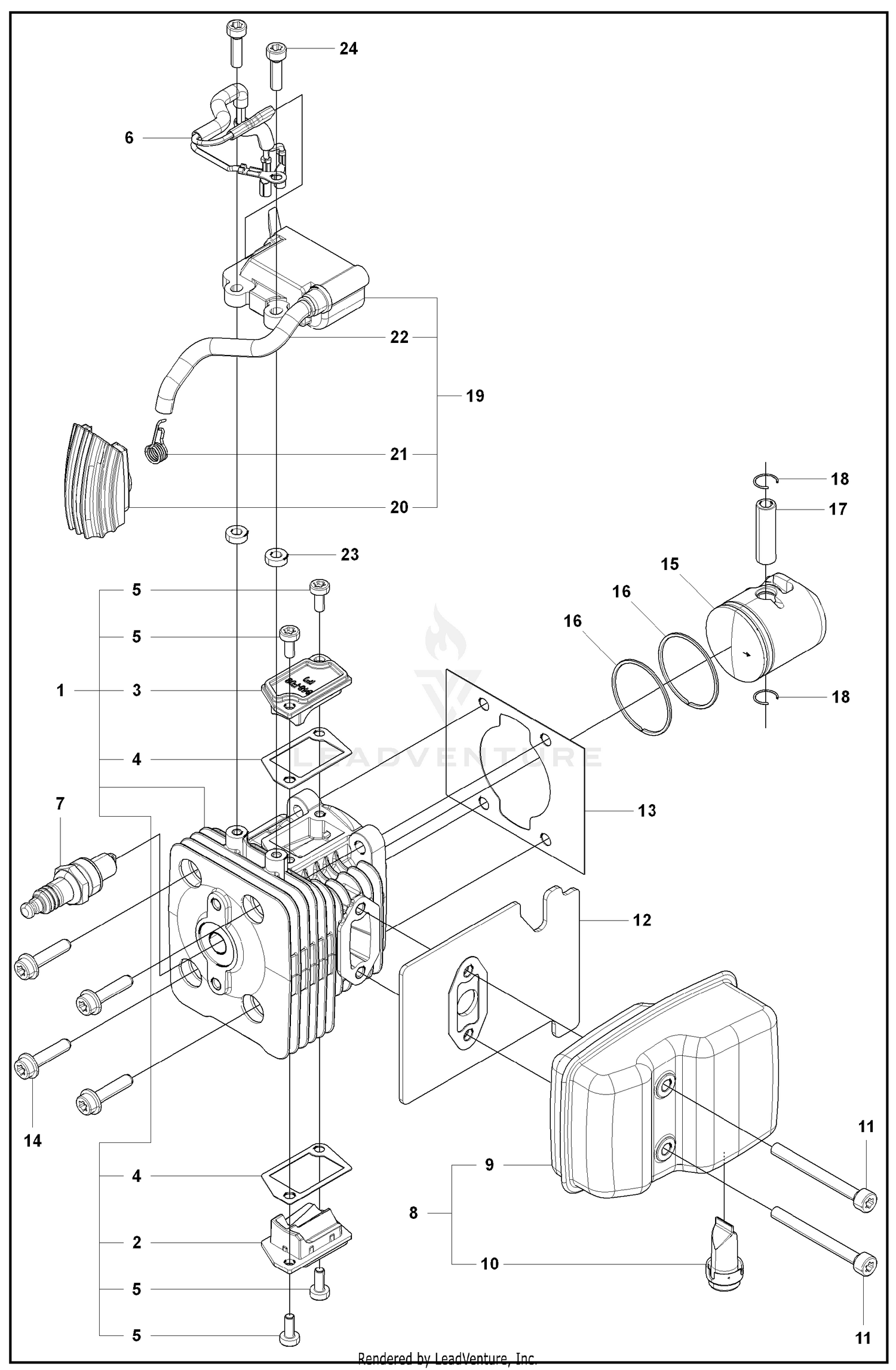Cylinder and Ignition and Muffler
