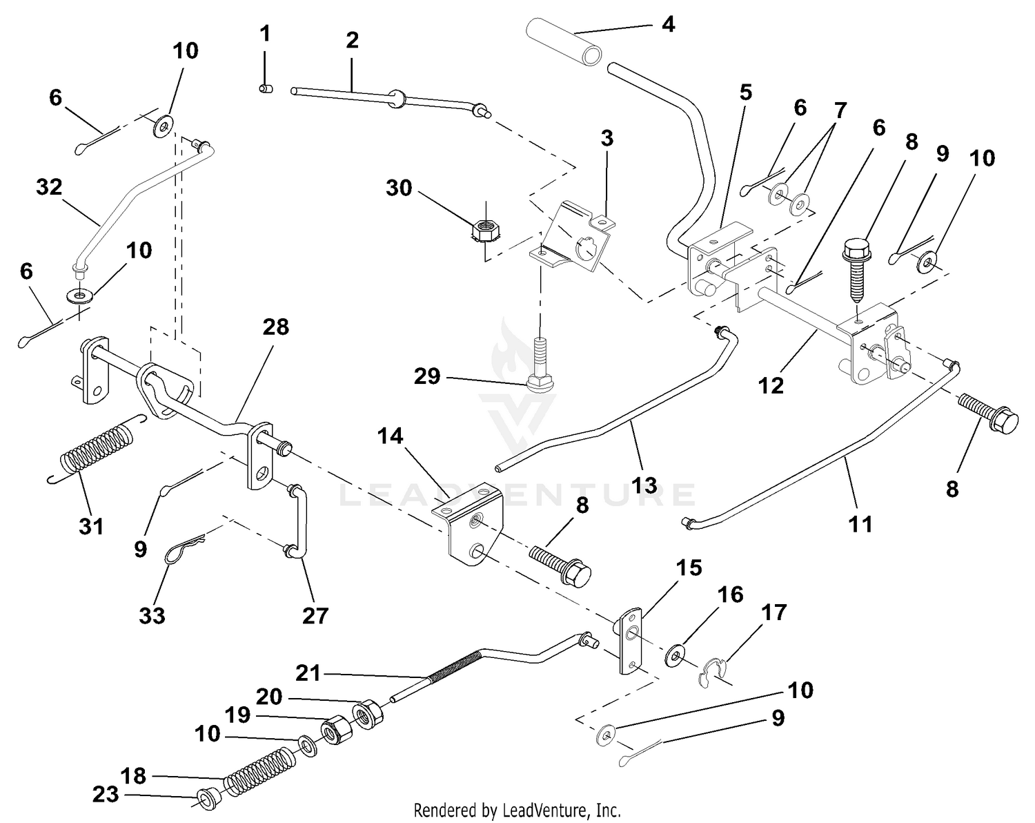 Brake/Rear Mower Lift Assembly