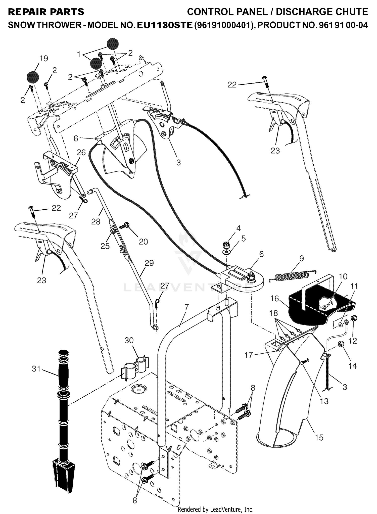 CONTROL PANEL & DISCHARGE CHUTE