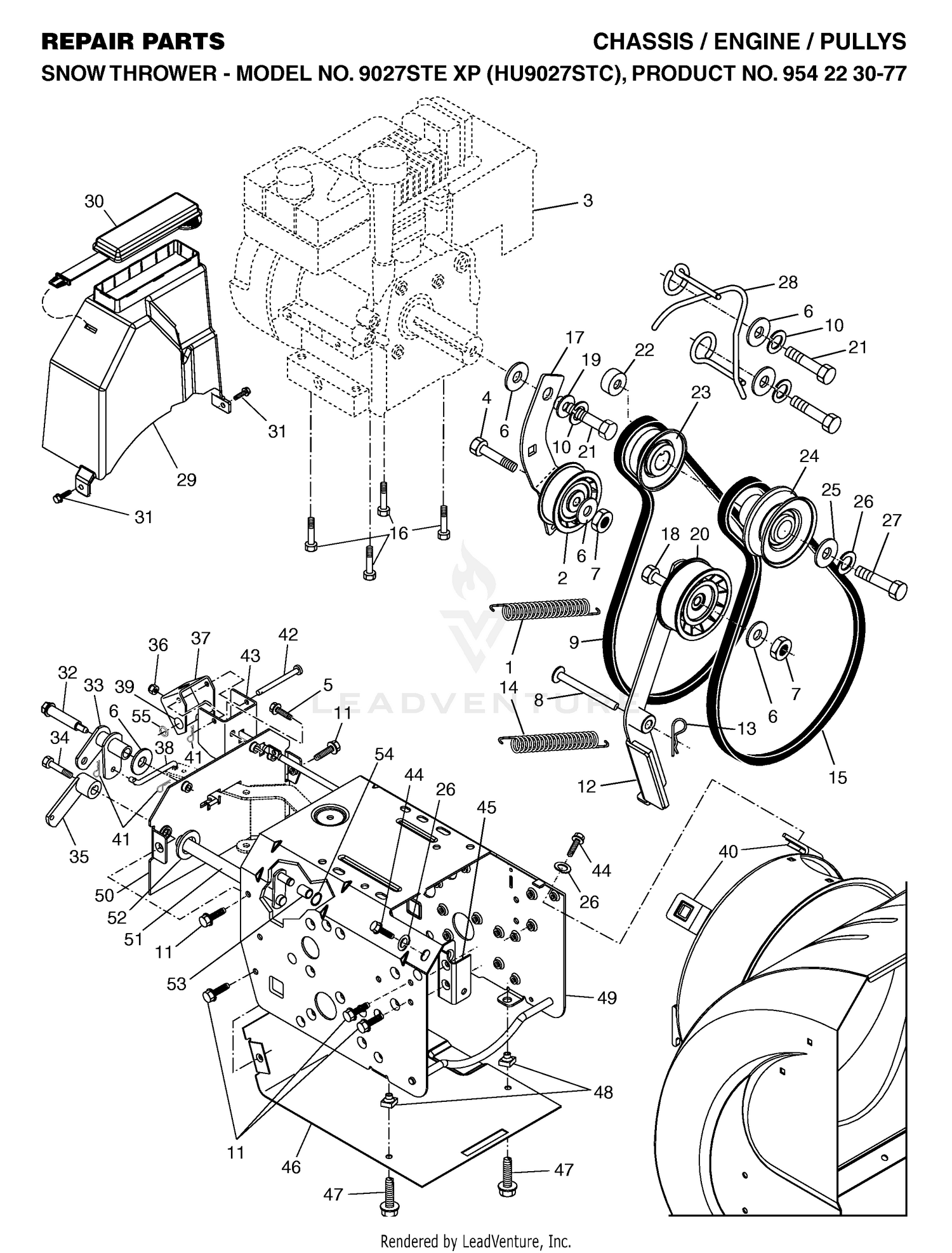 CHASSIS, ENGINE & PULLEYS
