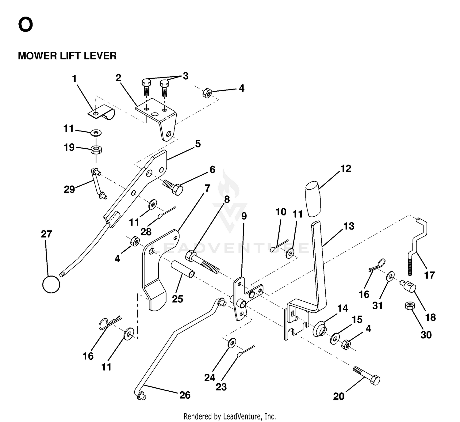 MOWER LIFT LEVER