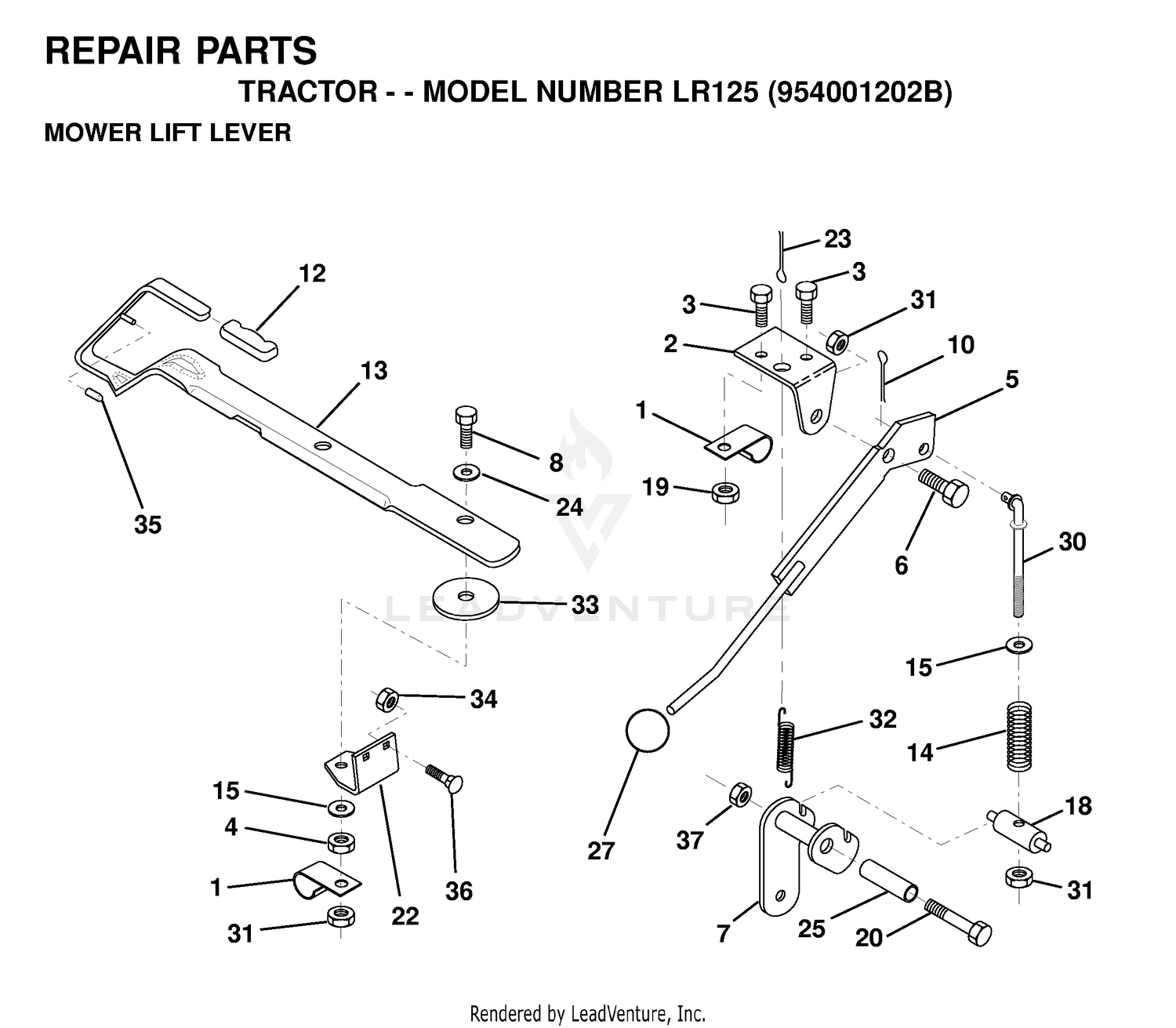 MOWER LIFT LEVER