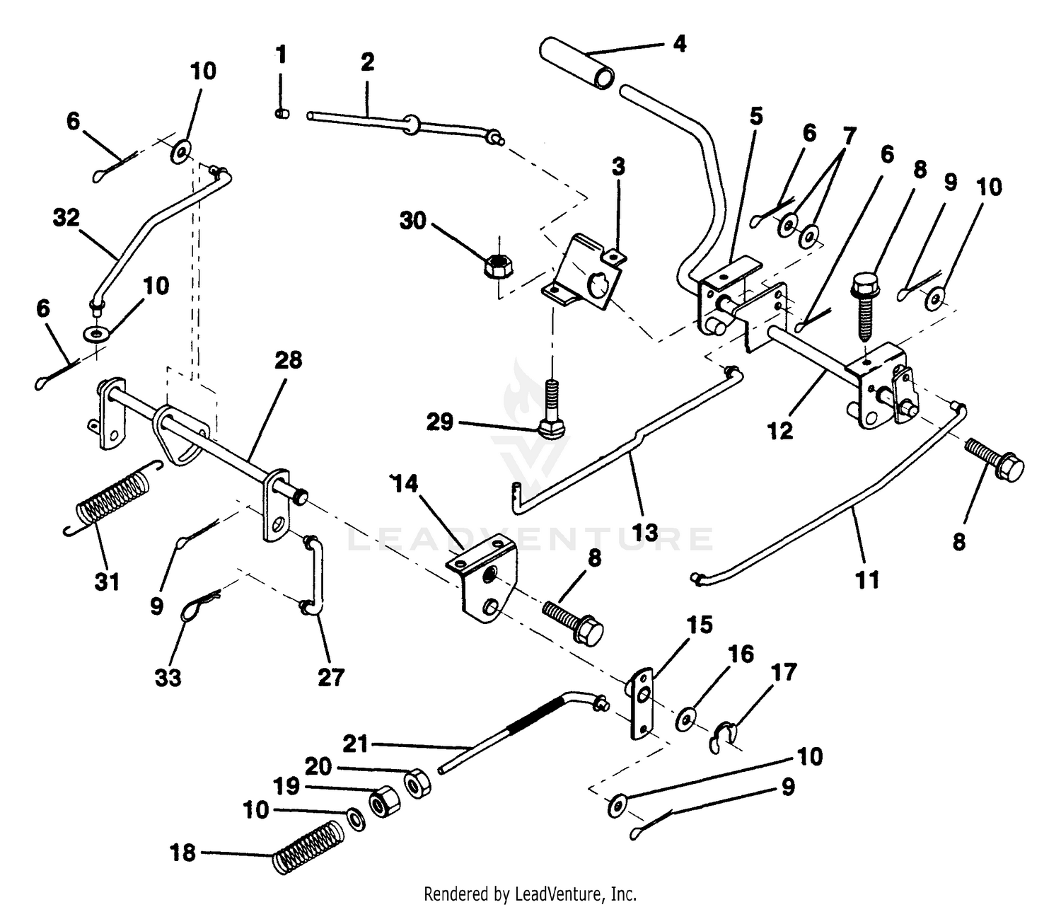 Brake/Rear Mower Lift Assembly