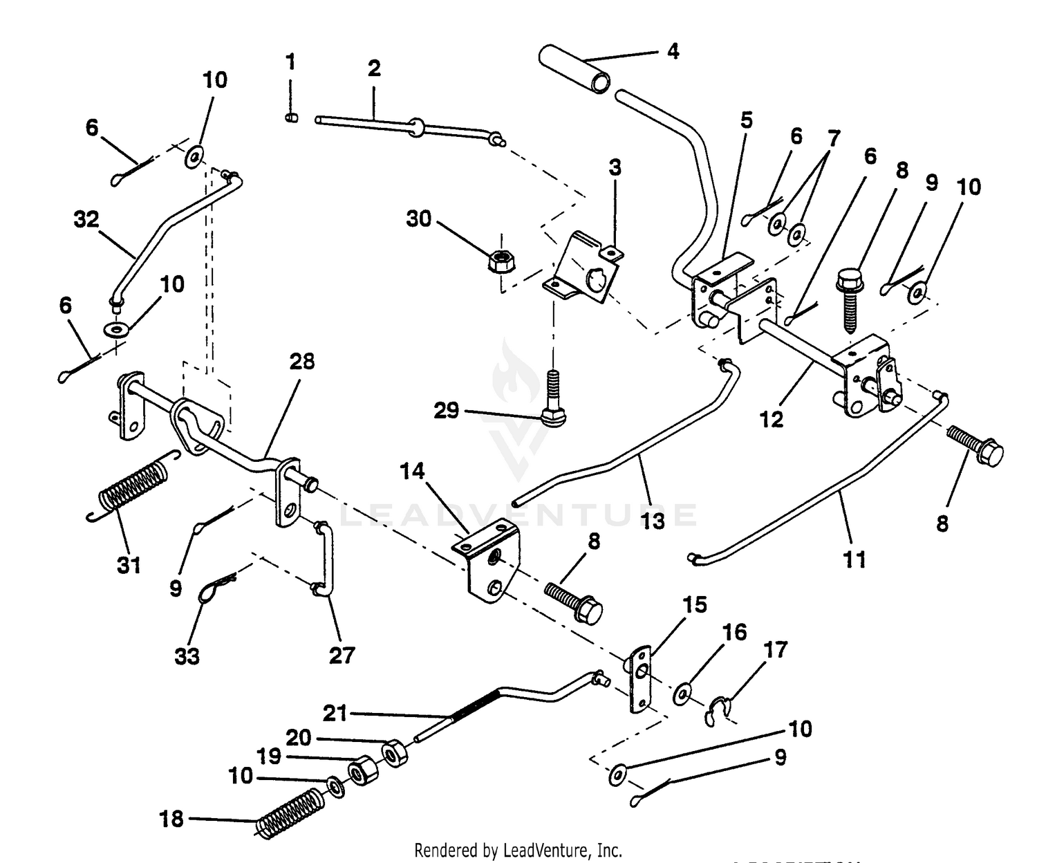Brake/Rear Mower Lift Assembly