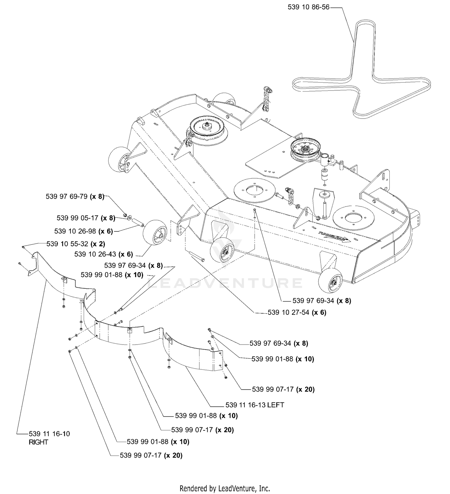 61" Front Deck Assembly (Part 2)