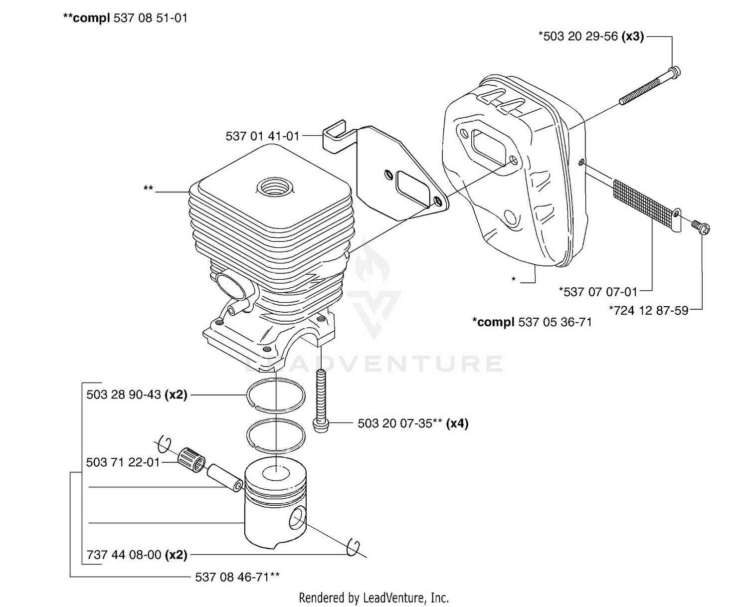 Piston / Cylinder / Muffler