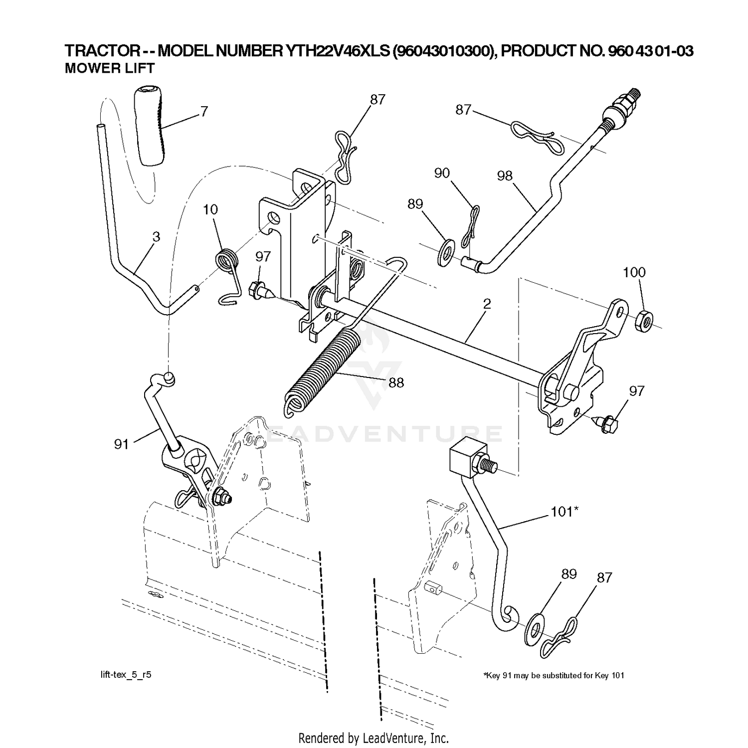 MOWER LIFT LEVER