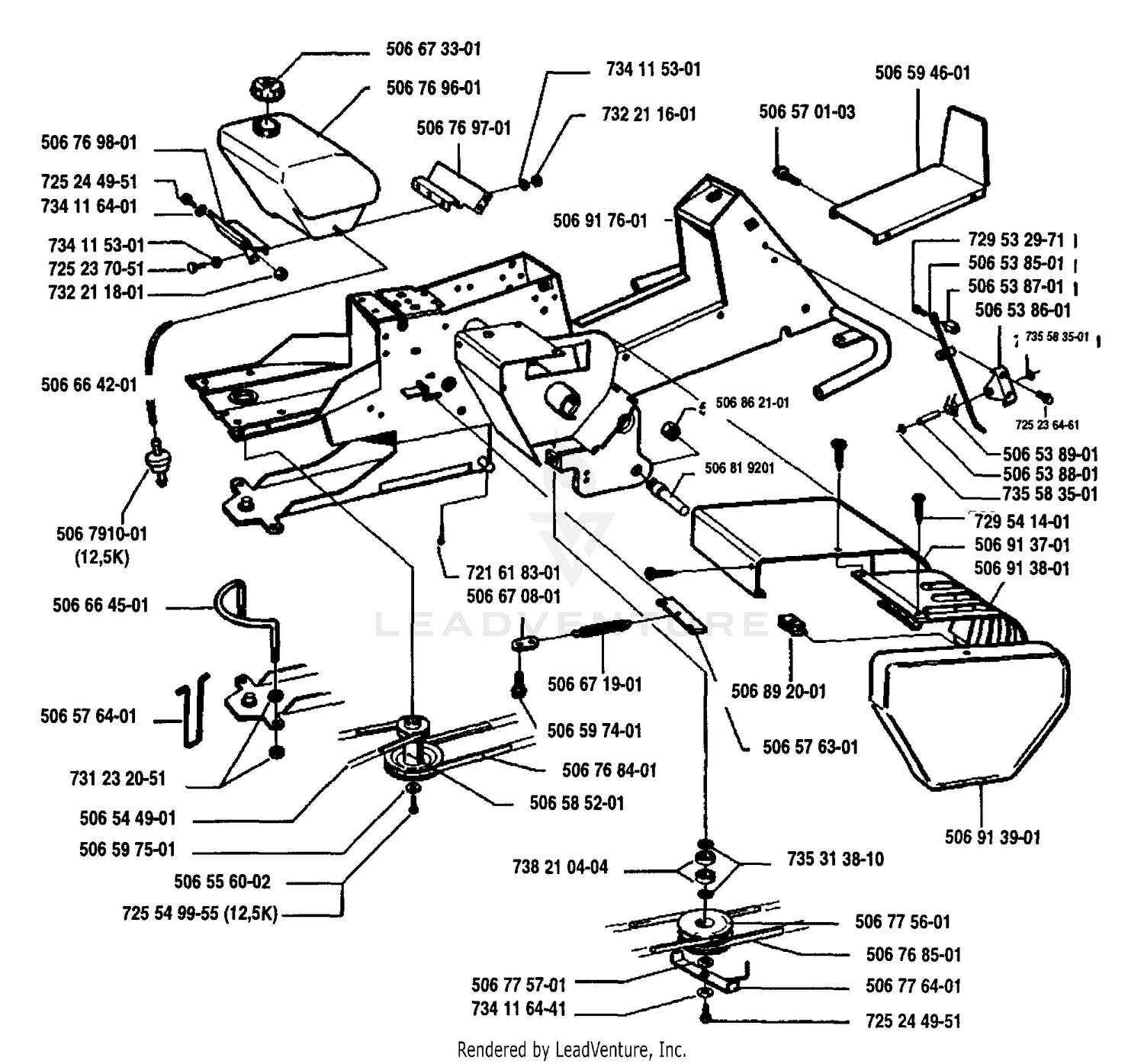 Pulley, Tank And Cover Assembly