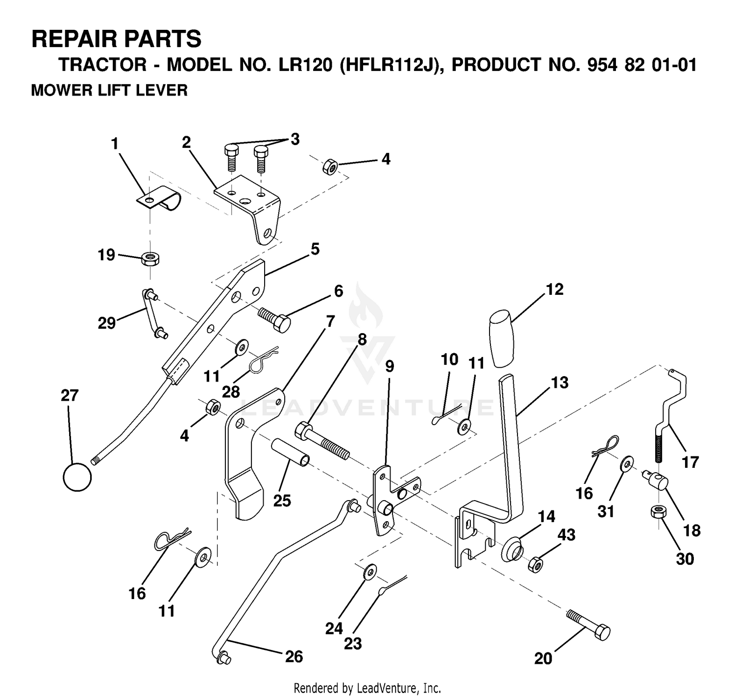 MOWER LIFT LEVER