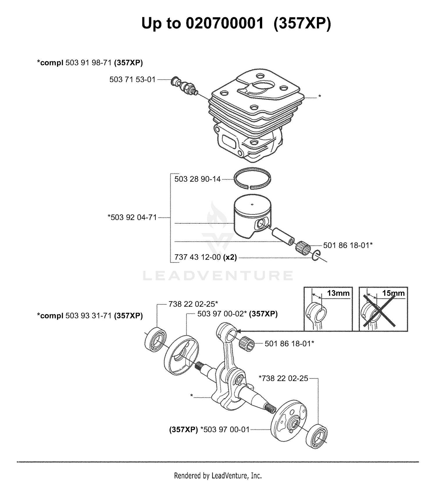 Service Variations - Piston / Cylinder & Crankshaft