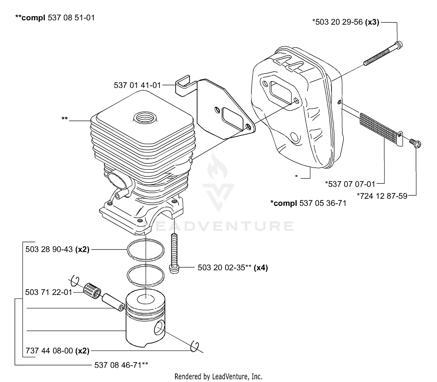 Piston / Cylinder / Muffler