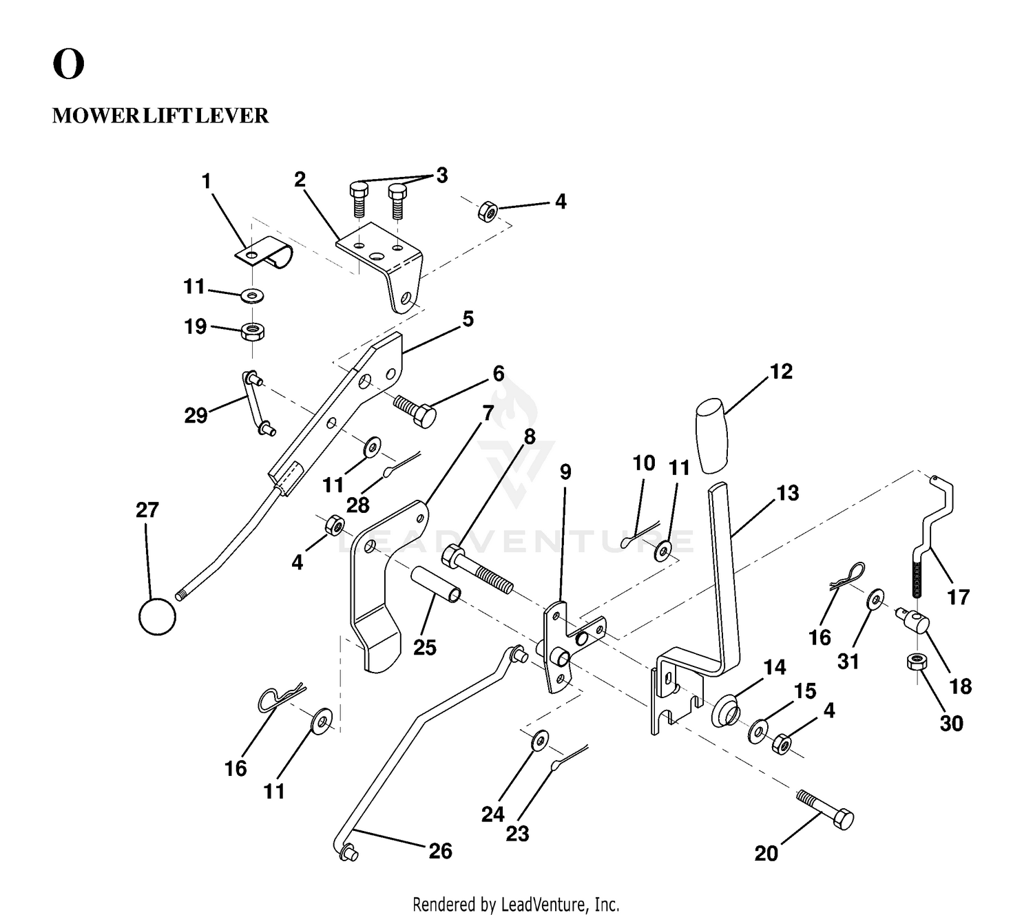MOWER LIFT LEVER