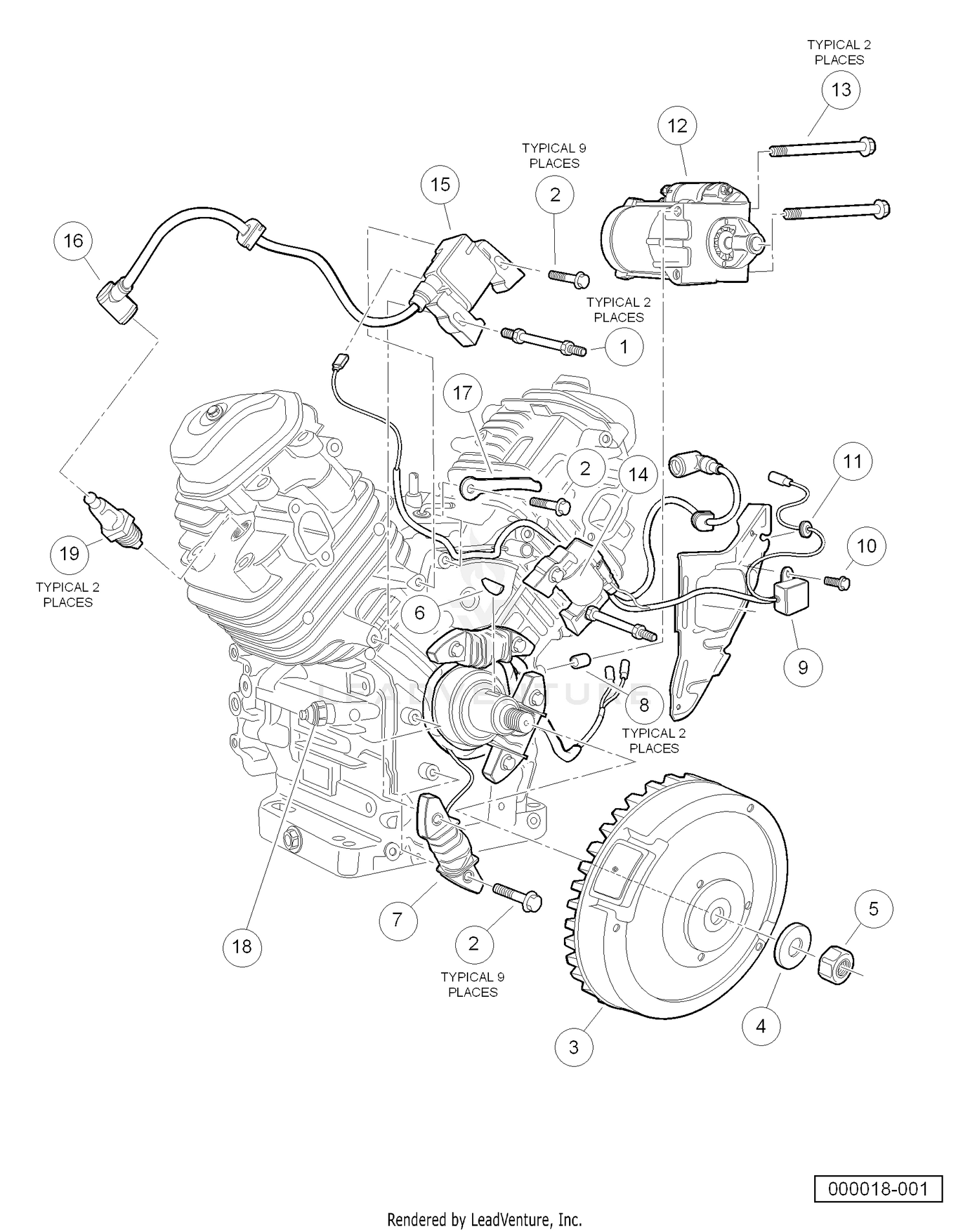 Ignition Components and Flywheel (Honda GX620 Gasoline Engine)