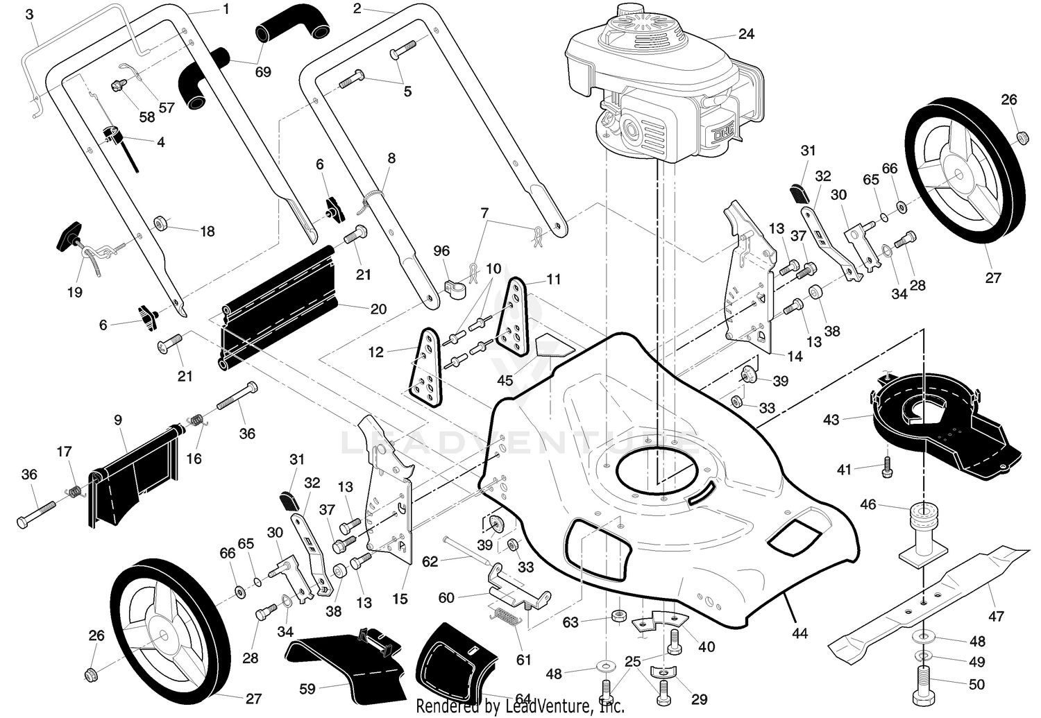 Walk Mower 5521 CHV Repair Parts "A"