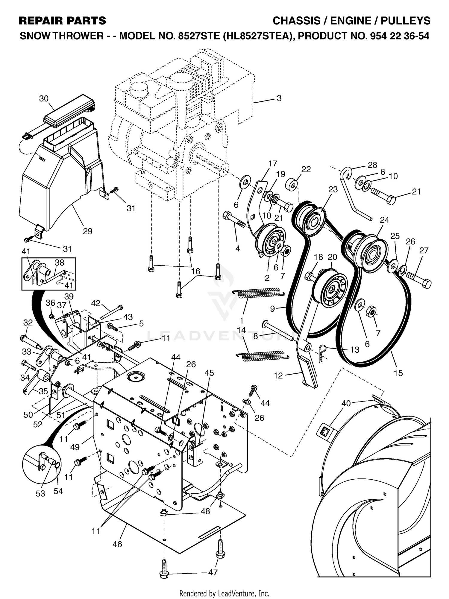 CHASSIS, ENGINE & PULLEYS