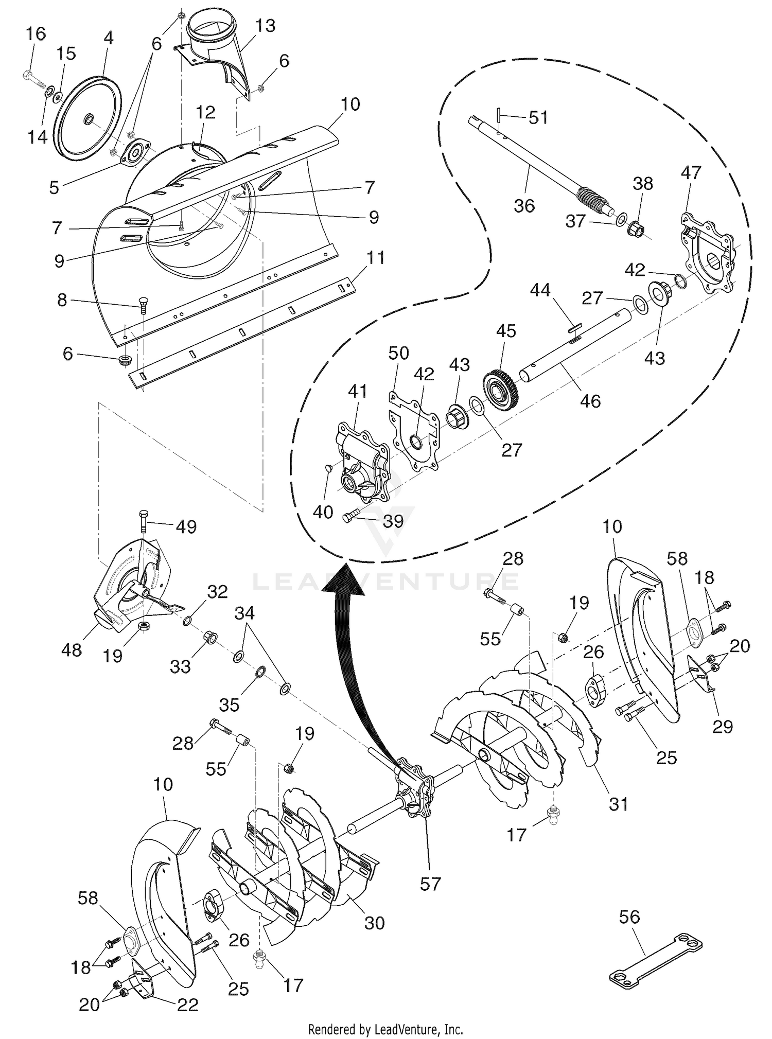 Auger Housing / Impeller Assembly