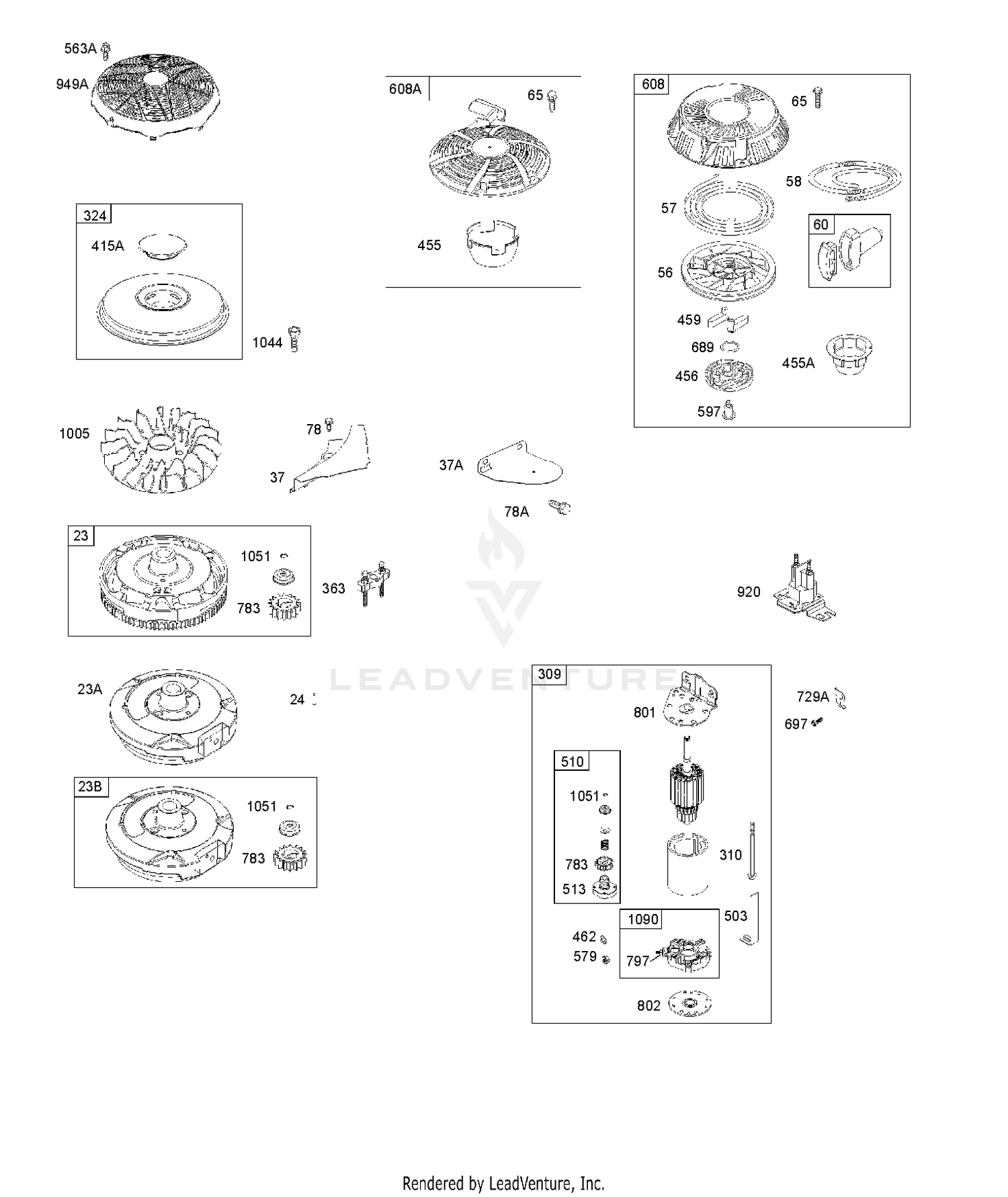 ELECTRIC & REWIND STARTER, FLYWHEEL 2