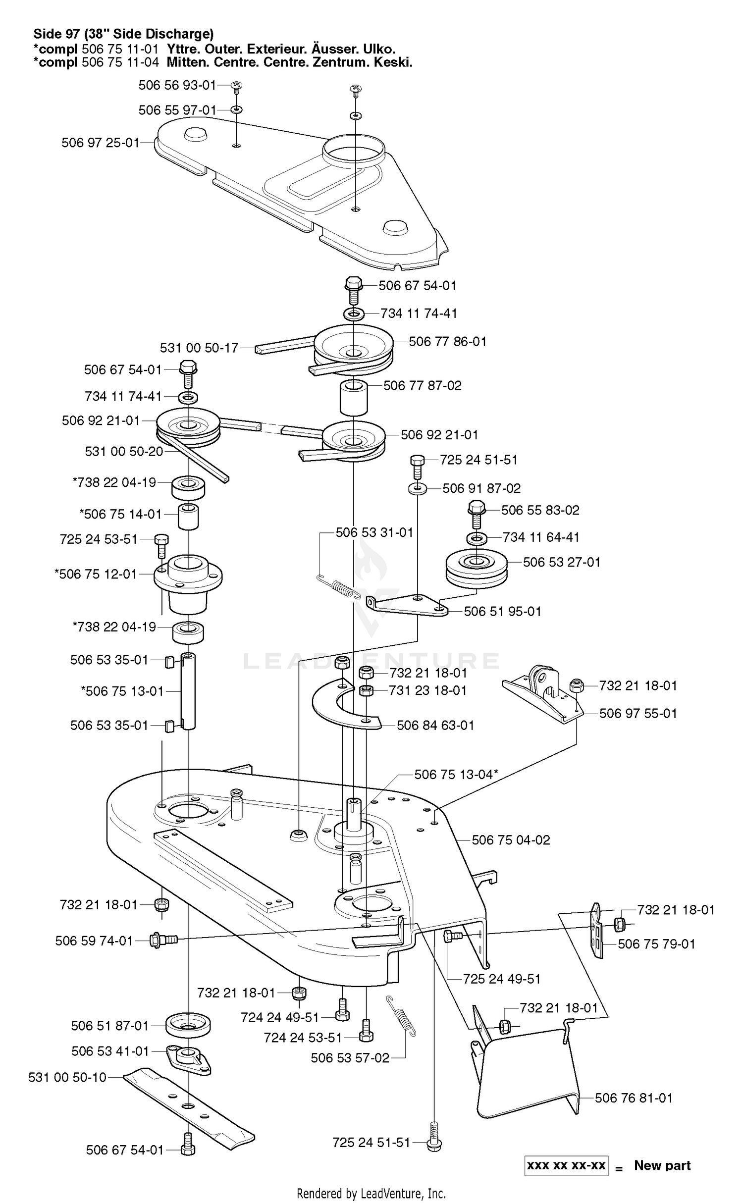 Deck Assy (38" Side Discharge)