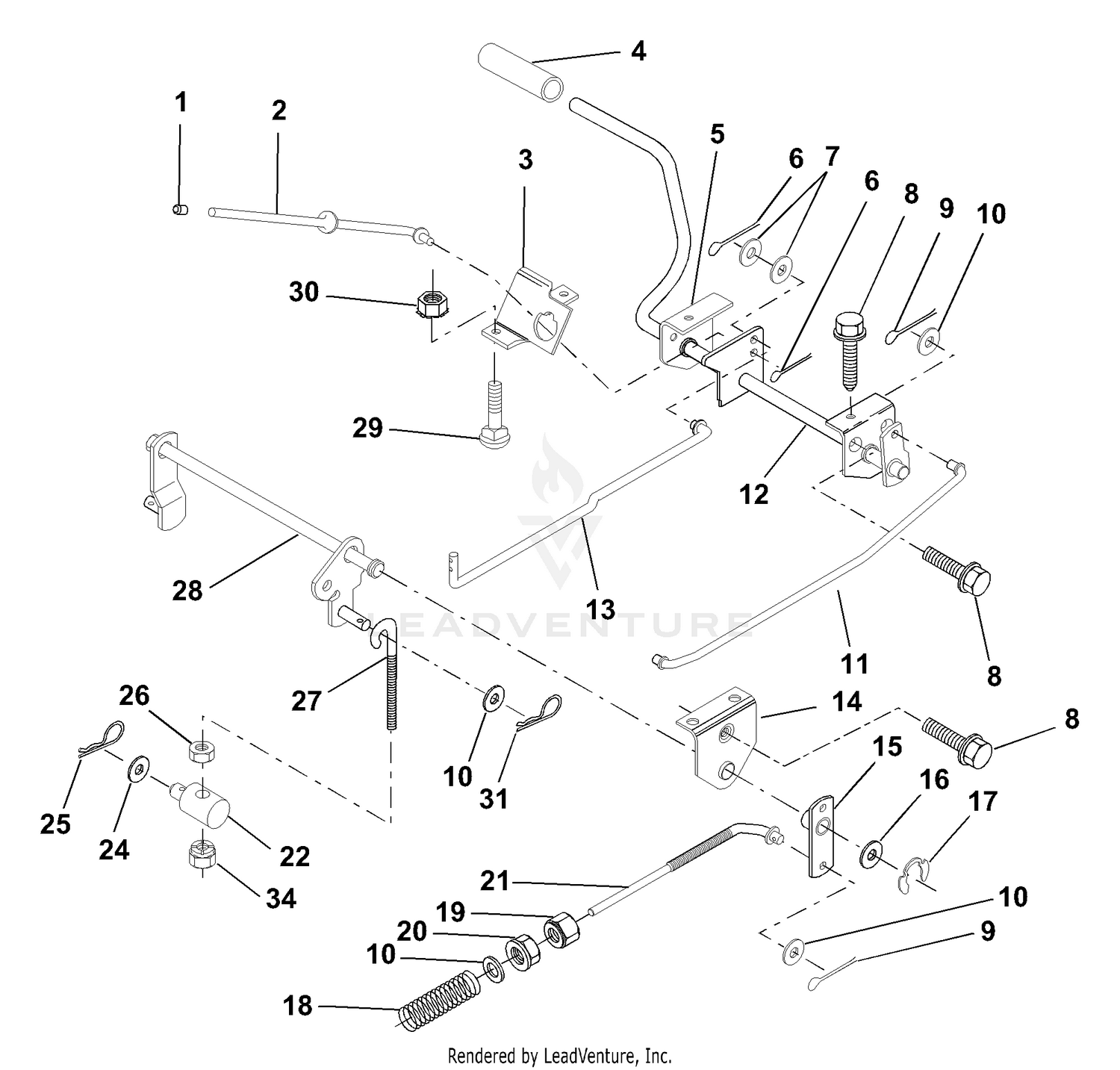 Brake/Rear Mower Lift Assembly