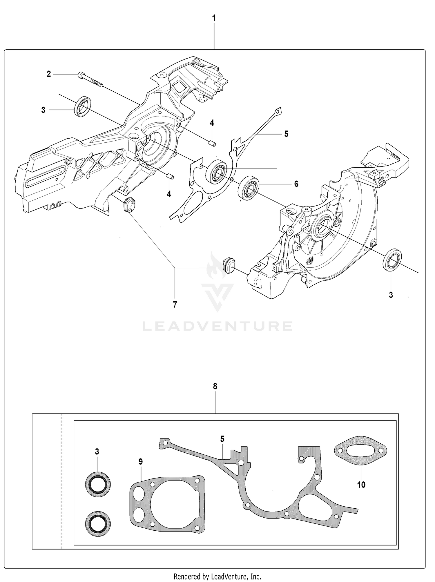Crankcase Assy and Gasket Kit