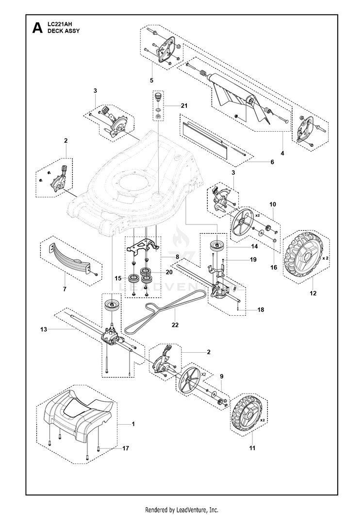 Husqvarna LC 221AH Walk Behind Mower Partswarehouse