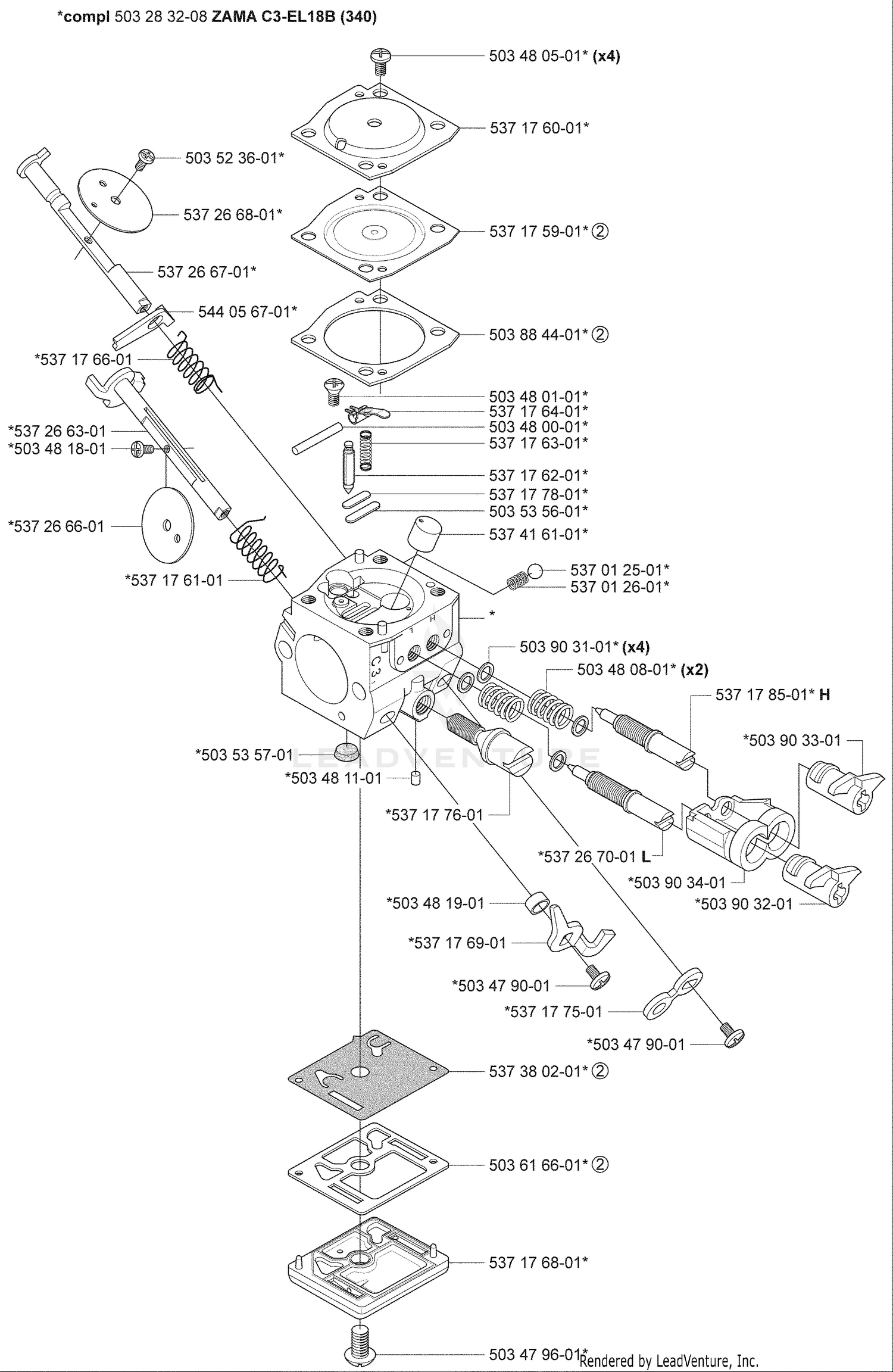 Carburetor Parts and Zama C3-EL18B