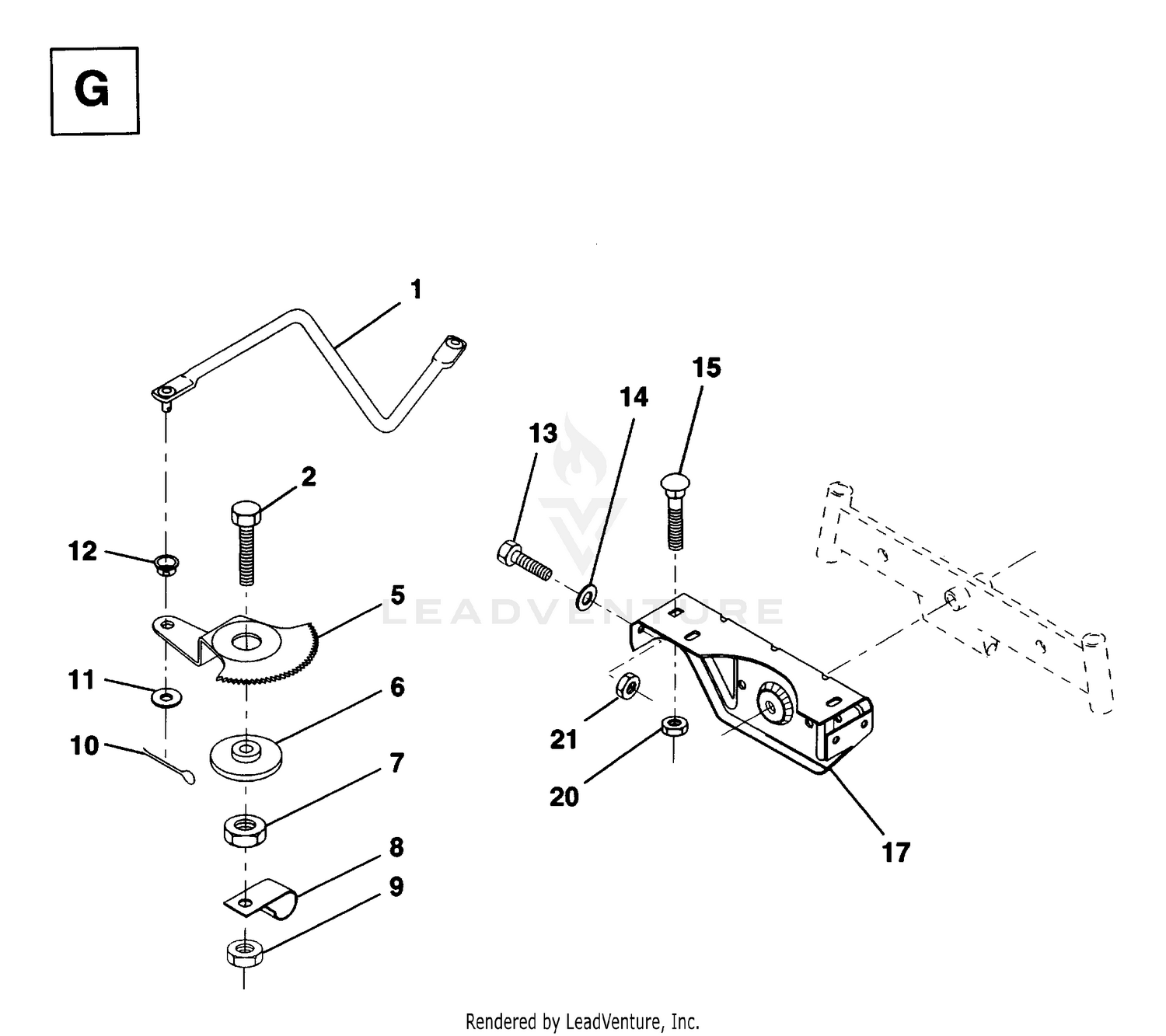 SECTOR GEAR / AXLE SUPPORT