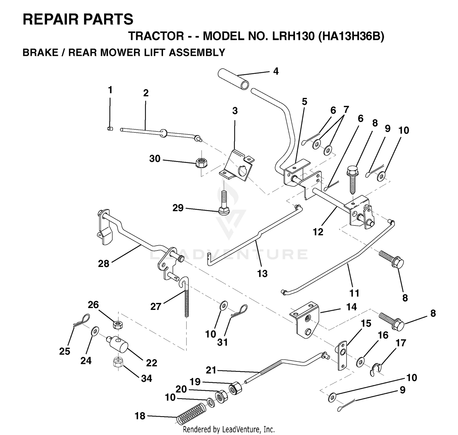 BRAKE / REAR MOWER LIFT