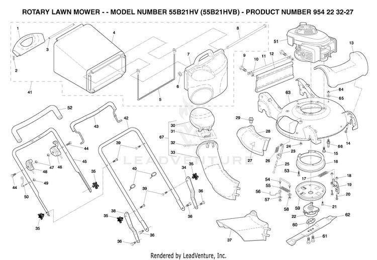 Husqvarna 55B21 HV - 954223227 (2003-12) Walk Behind Mower | Partswarehouse