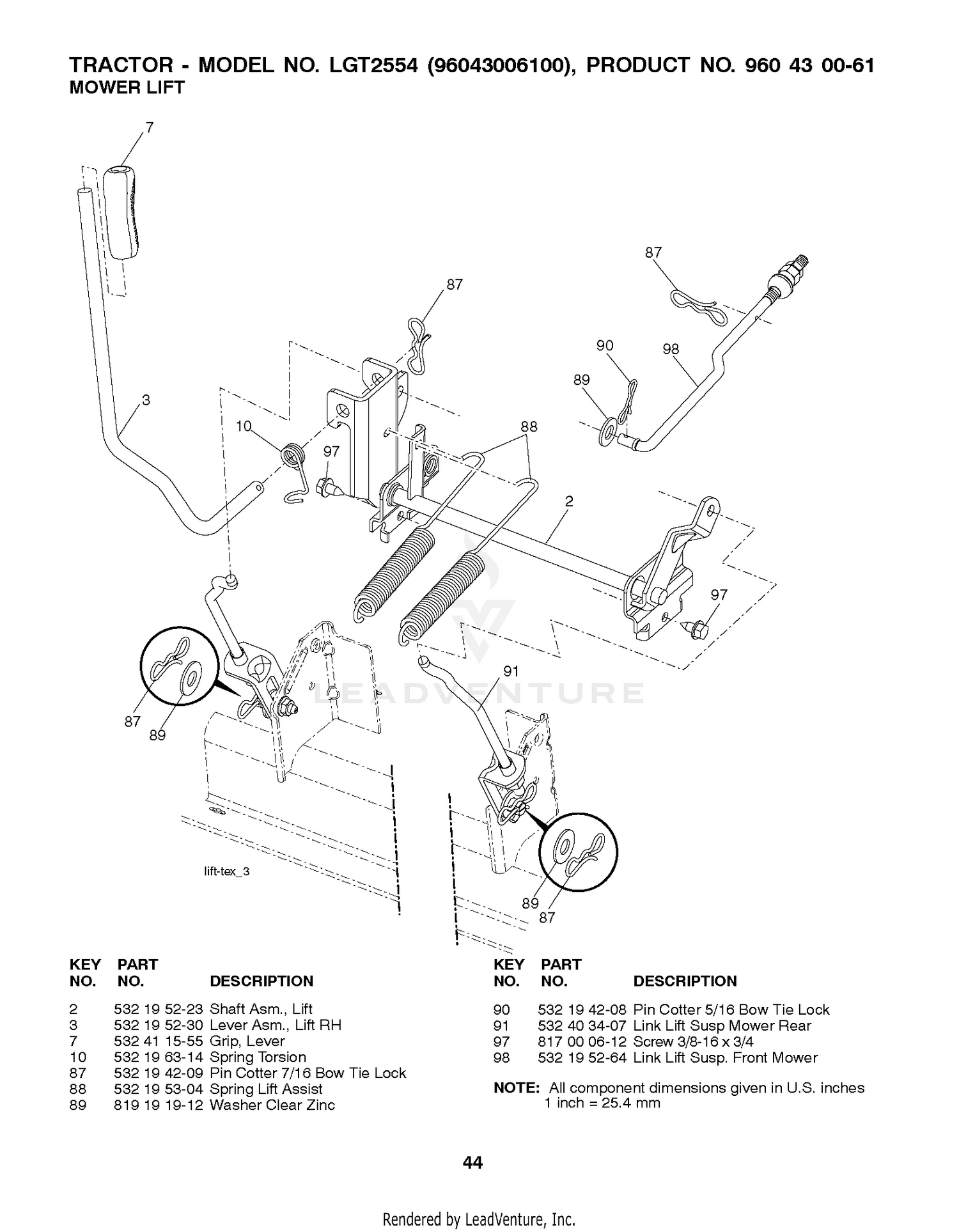 MOWER LIFT / DECK LIFT
