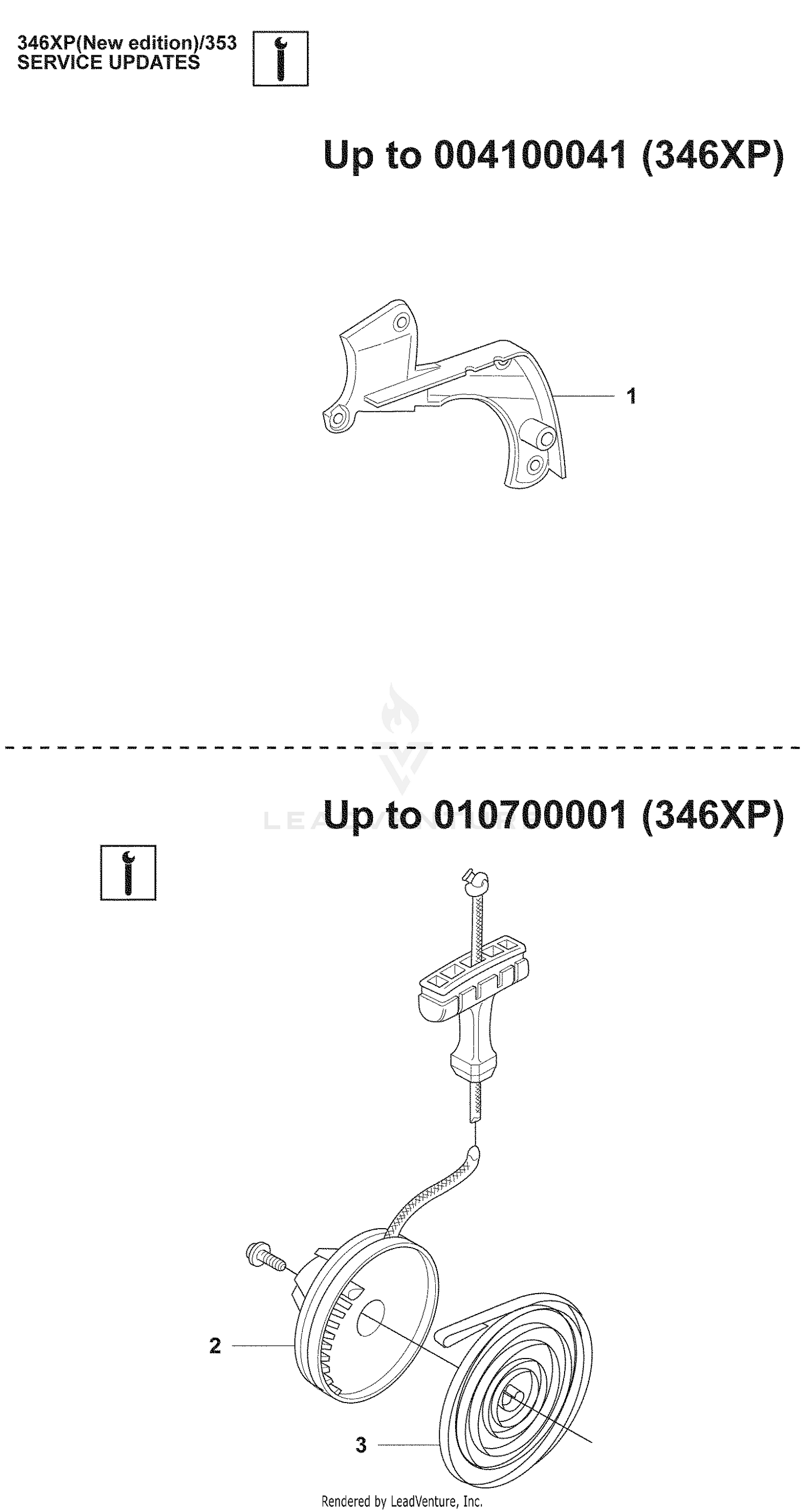 Service Updates and Chainbrake / Starter