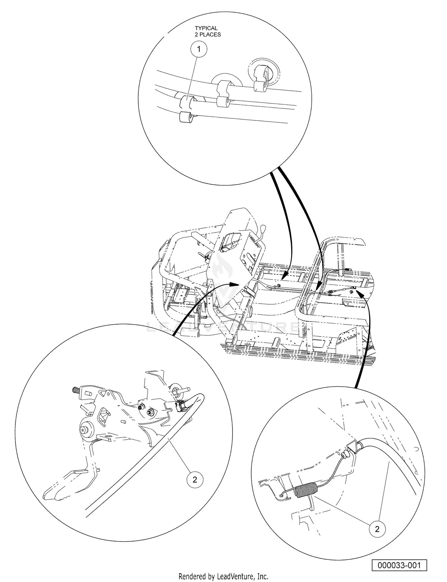 Governor and Accelerator Cables, Gasoline Vehicles