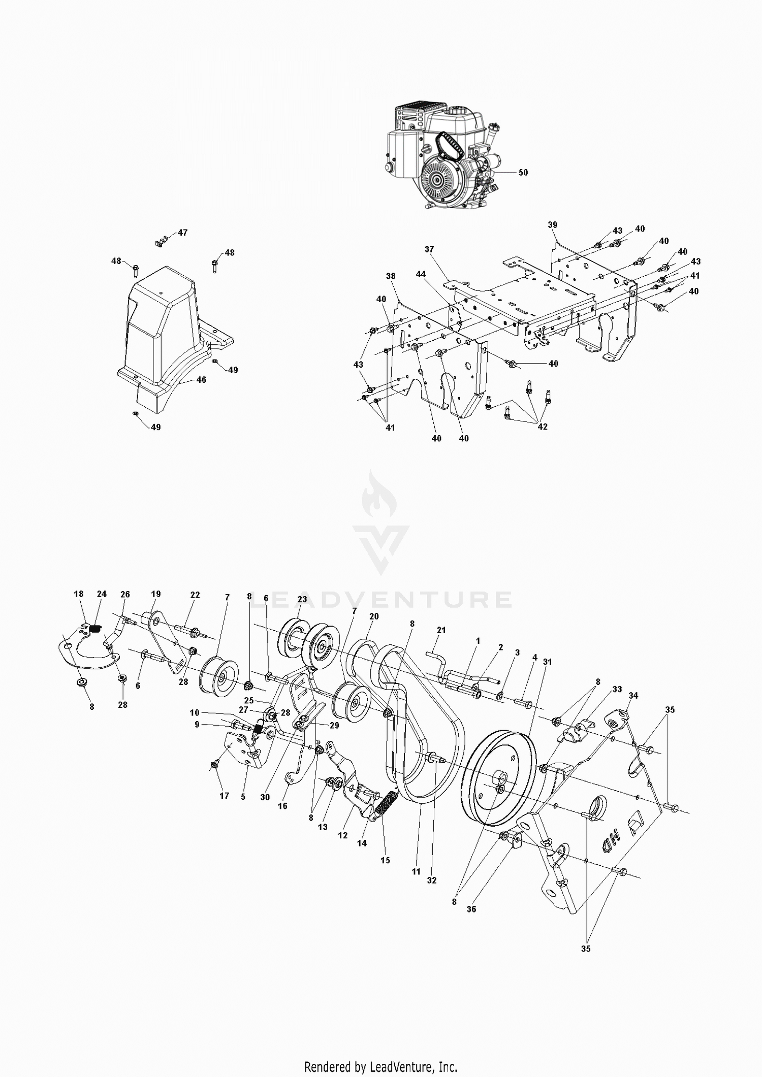 CHASSIS, ENGINE & PULLEYS