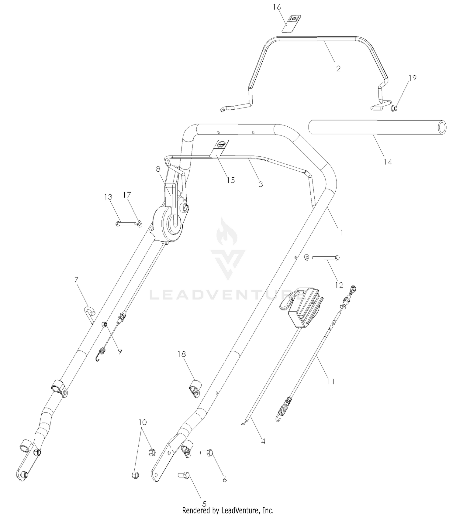 Handle & Controls Blade, Brake, Clutch (BBC) Model 968999778