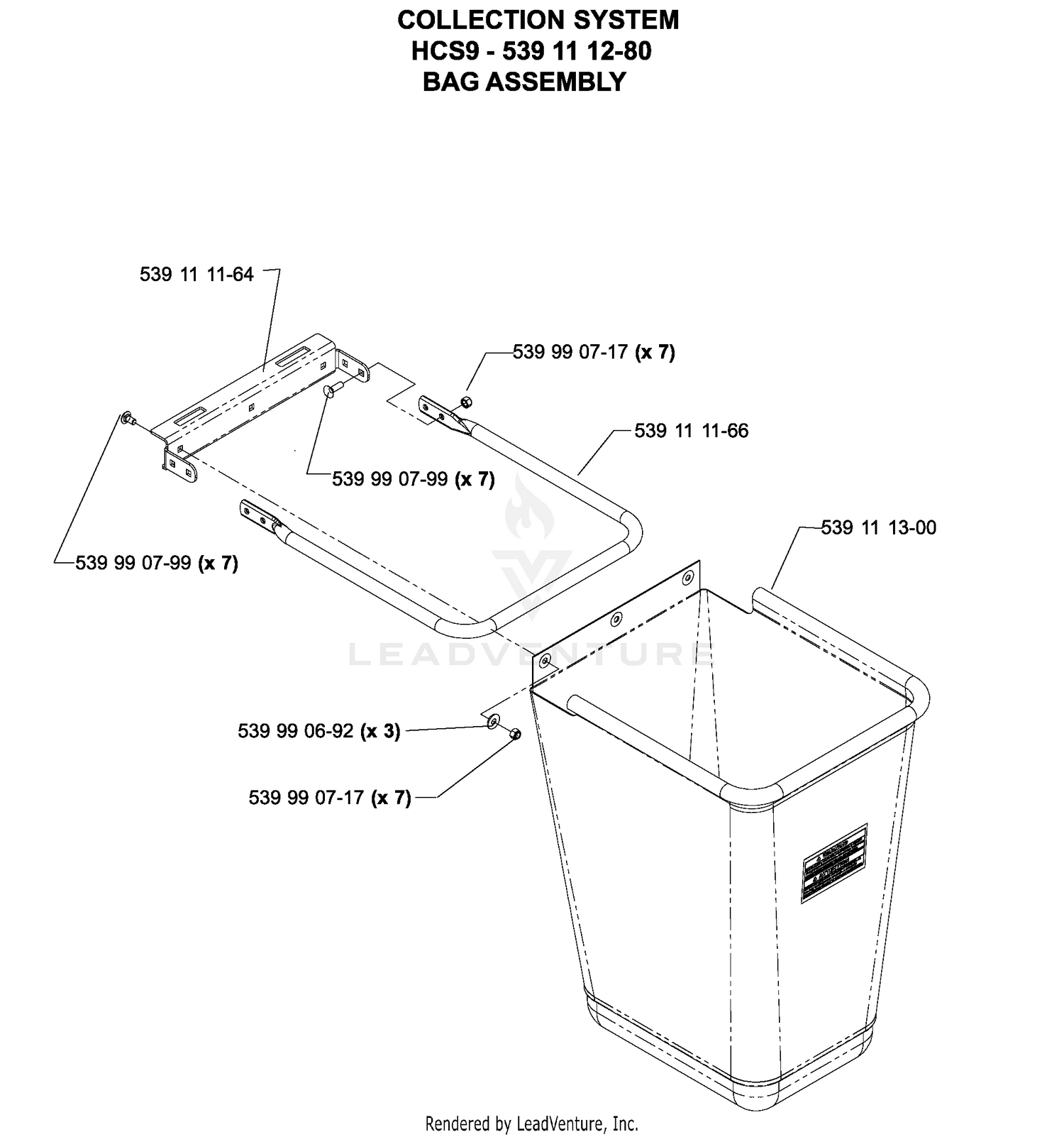 Accessories HCS9 Collection System Bag