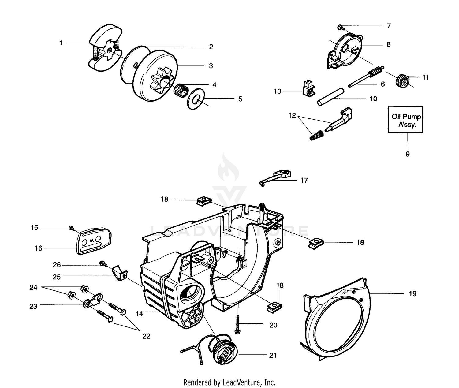 Oil Pump Assembly, Crankcase