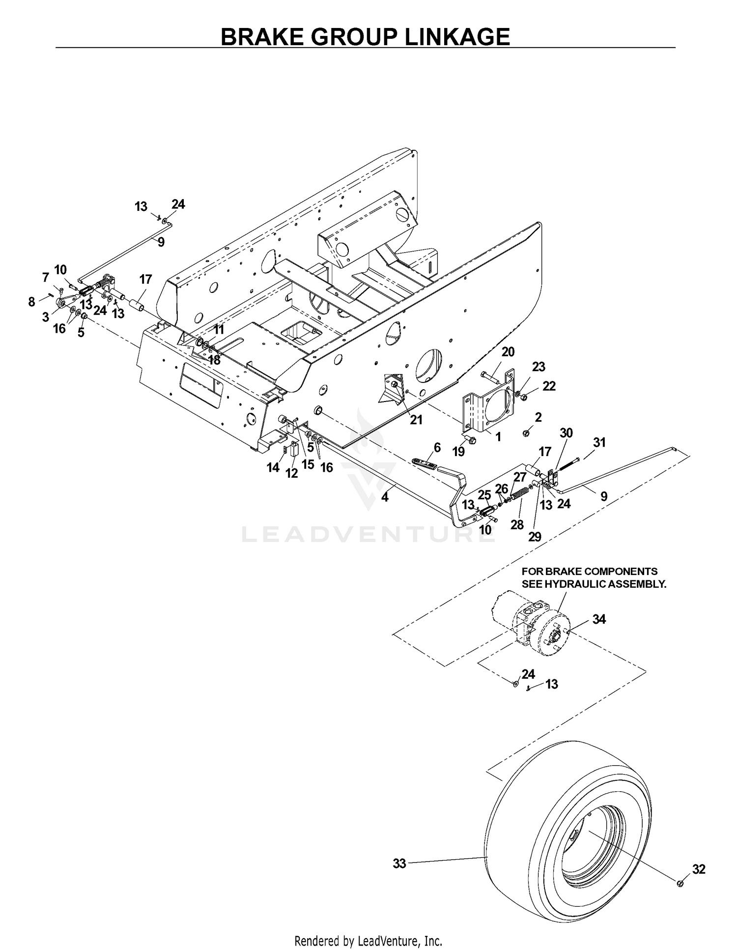 BRAKE / REAR MOWER LIFT